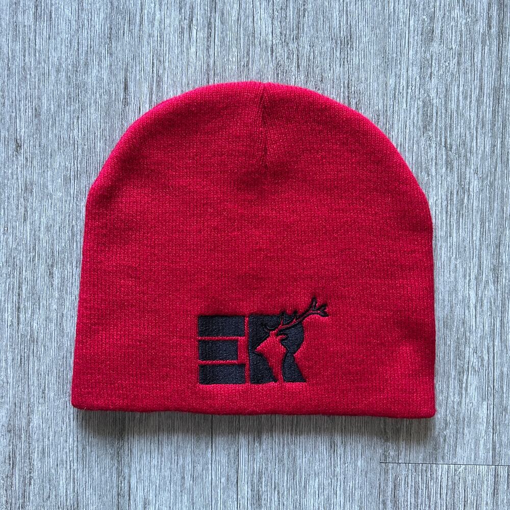 Sportsman Red/Black Embroidered Elk River Elks Minnesota Knit Beanie Winter Hat